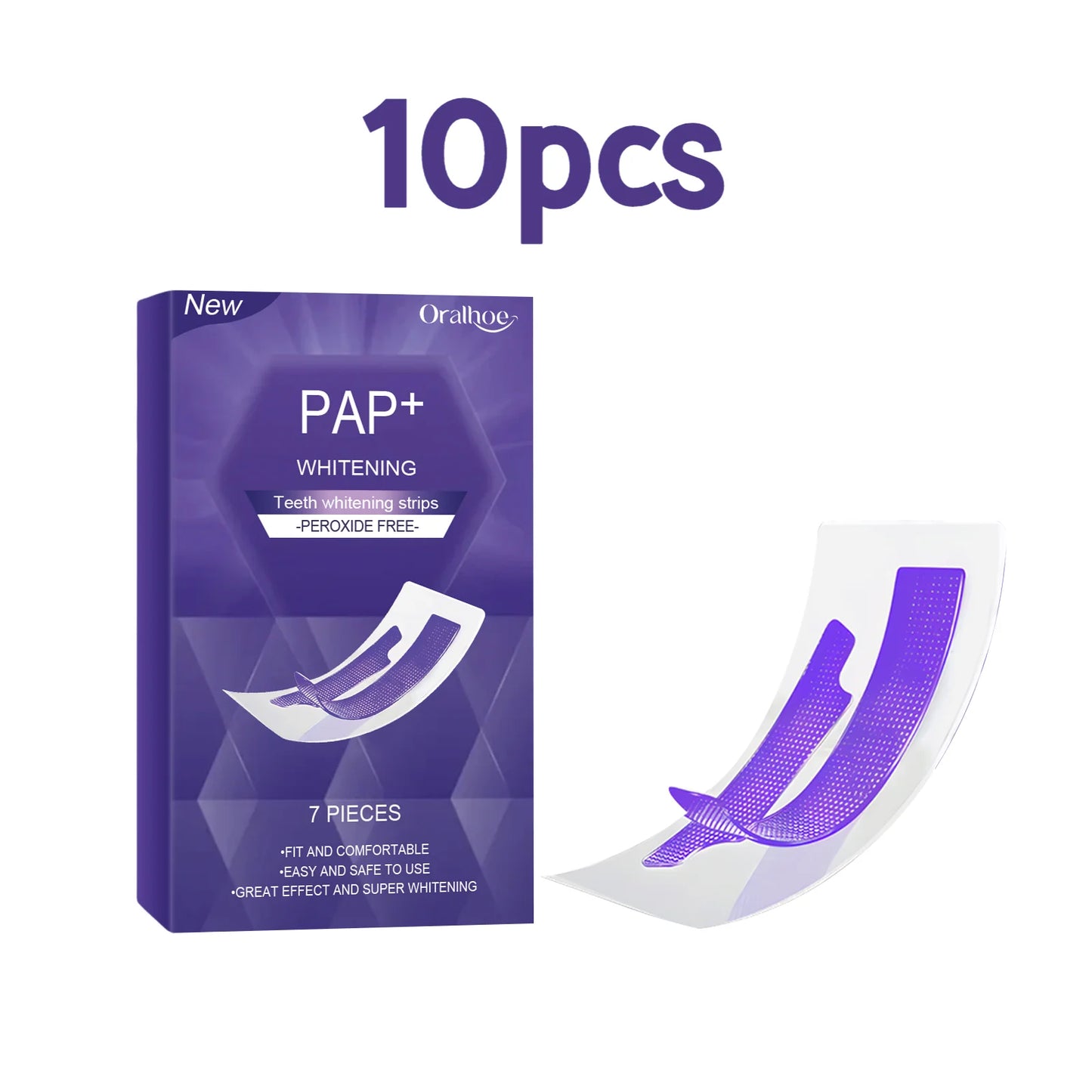 Teeth Whitening Strips — Peroxide-Free, Enamel Safe, 7-Day Bright Smile