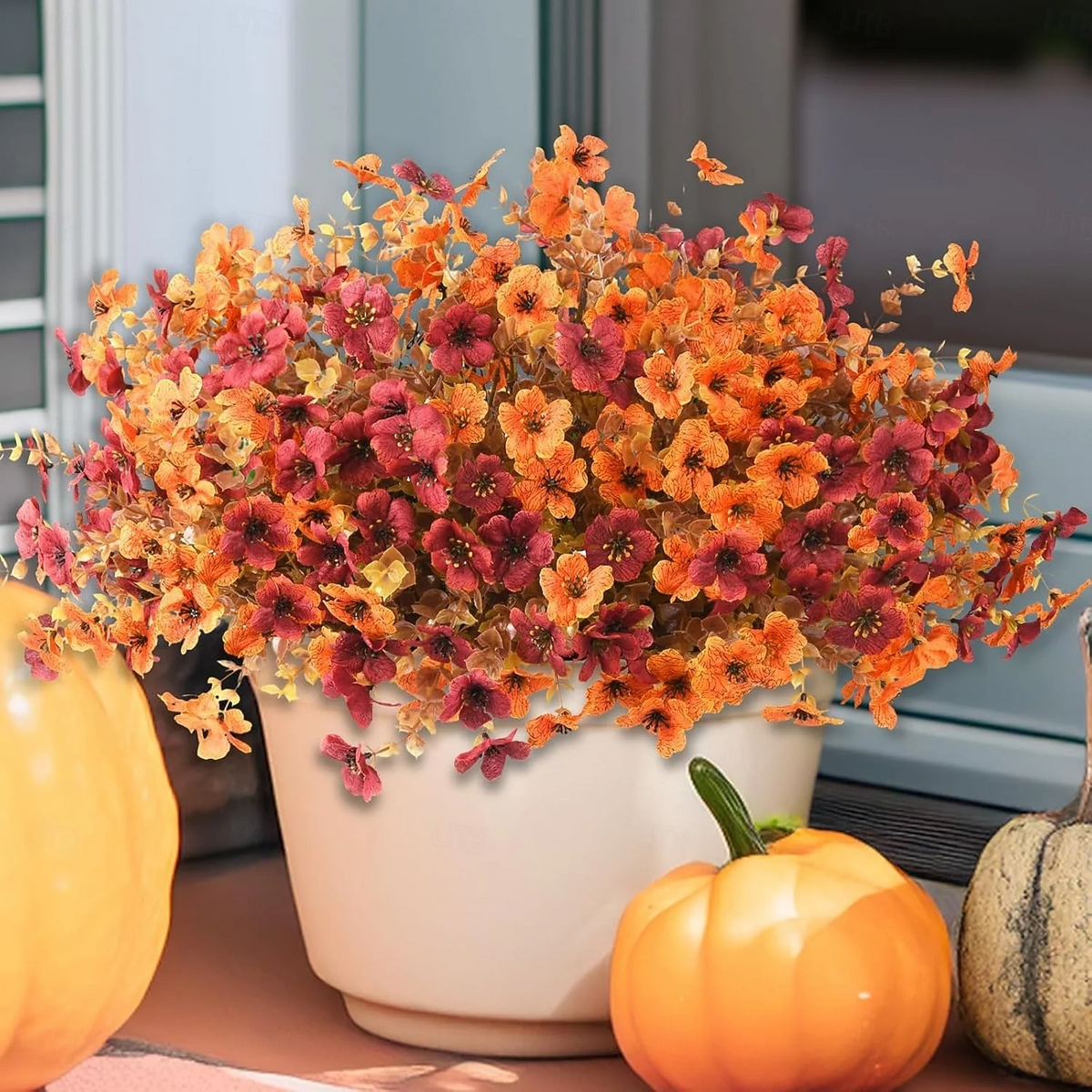 12 Pack UV Resistant Artificial Fall Flowers for Thanksgiving Halloween Home Decor