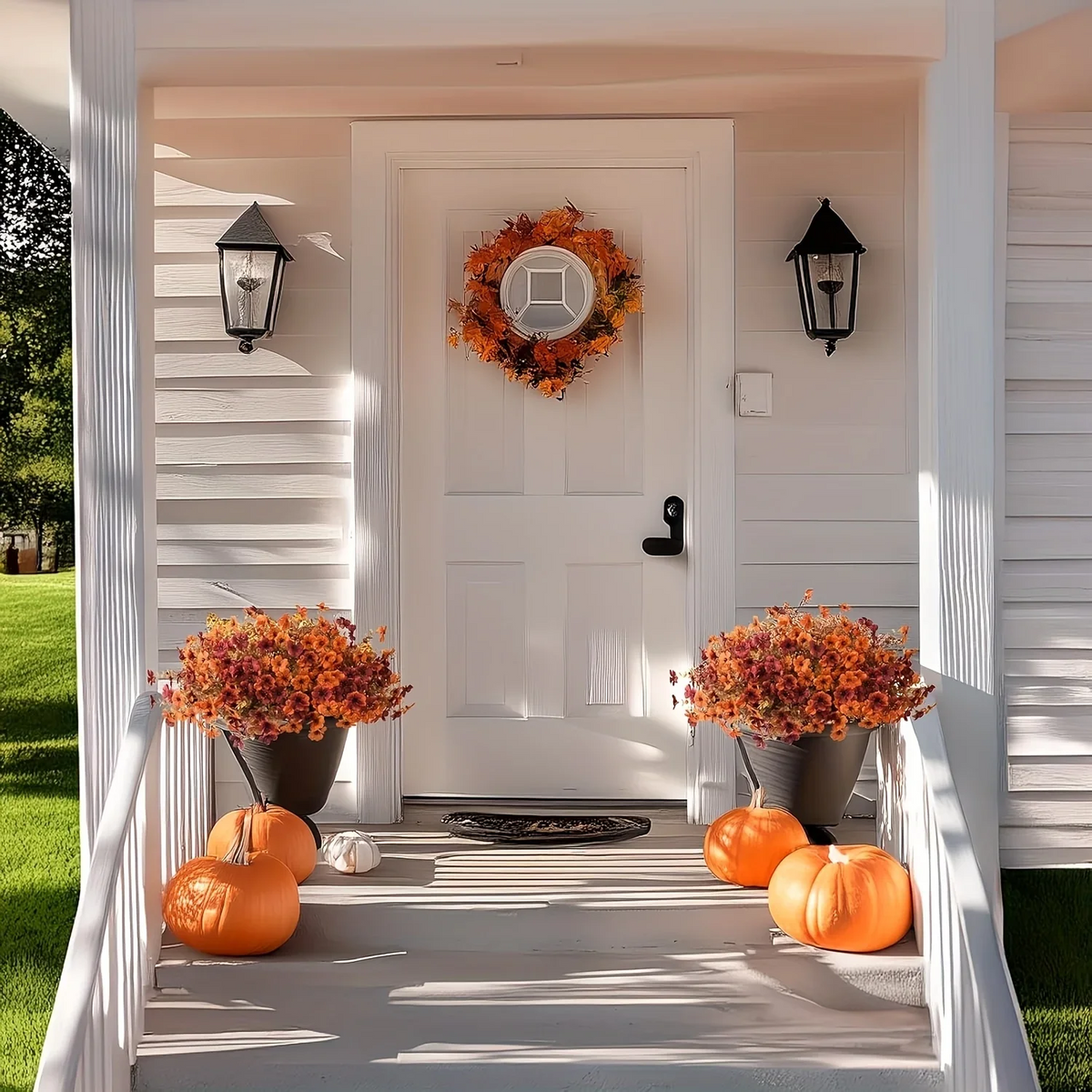 12 Pack UV Resistant Artificial Fall Flowers for Thanksgiving Halloween Home Decor