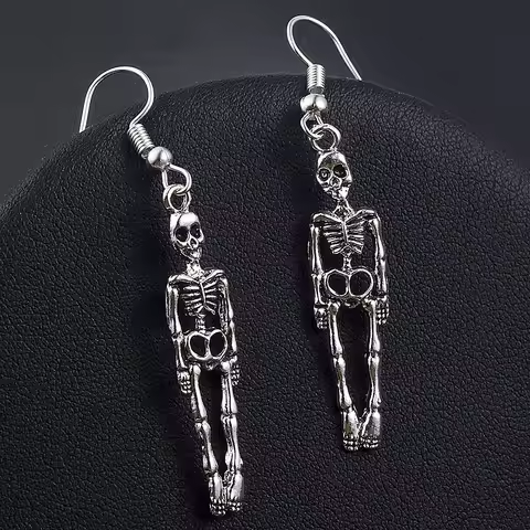 New Halloween Skull Skeleton Drop Earrings for Women Fashion Trend Gothic Jewelry Gift Hip Hop Rock Cool Dropped Earrings Men