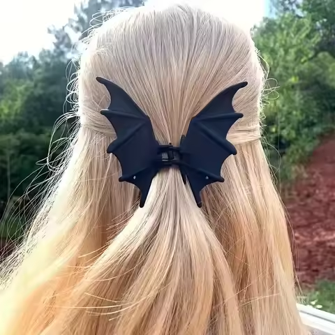 1 Piece Halloween Hair Accessories Metal Bat Hair Clips Black Color Cute Fashion Shark Clip For Women Girl Headwear Gifts