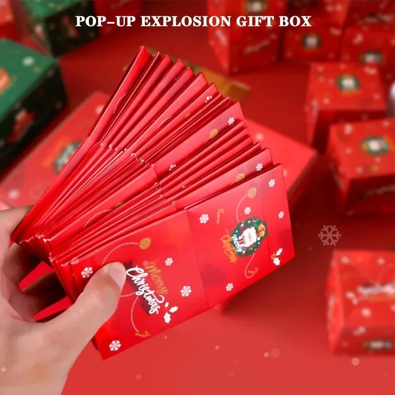 Christmas Gift Box Diy Folding Paper Boxs Money Pop Up Birthday Surprise Bounce Boxs Explosion Red Envelope Gift Box Set