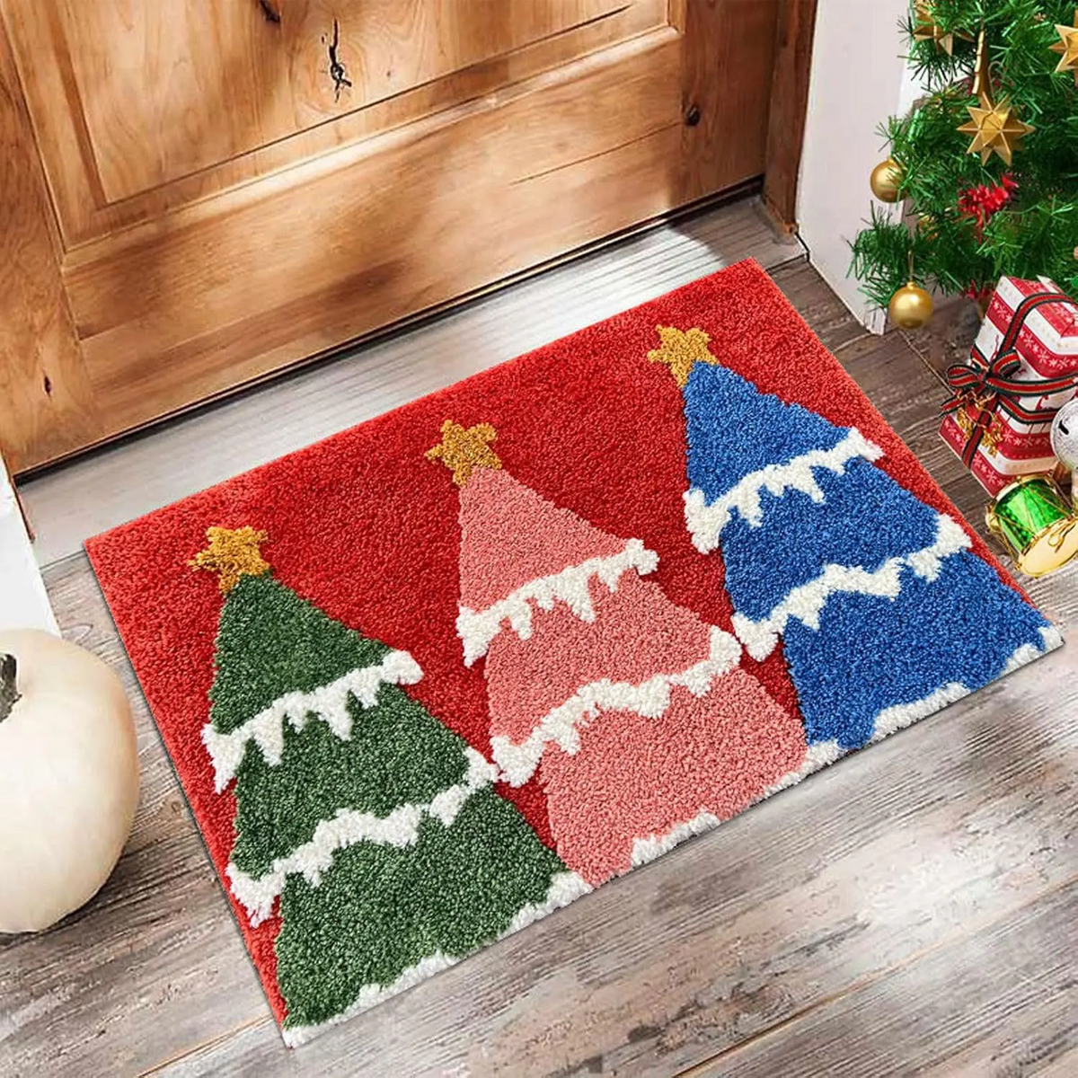 Christmas Door Mat Red Santa Claus Outdoor and indoor Gingerbread Man Carpet New Year 2026 Merry Christmas Home Decor Foot Mat
