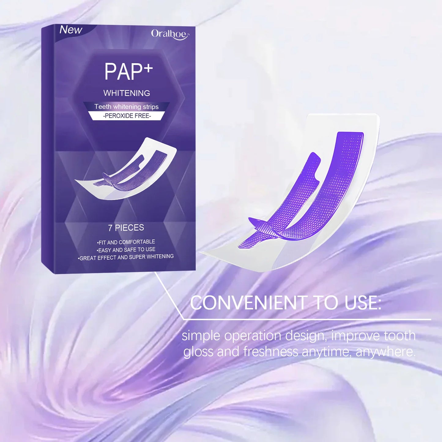 Teeth Whitening Strips — Peroxide-Free, Enamel Safe, 7-Day Bright Smile