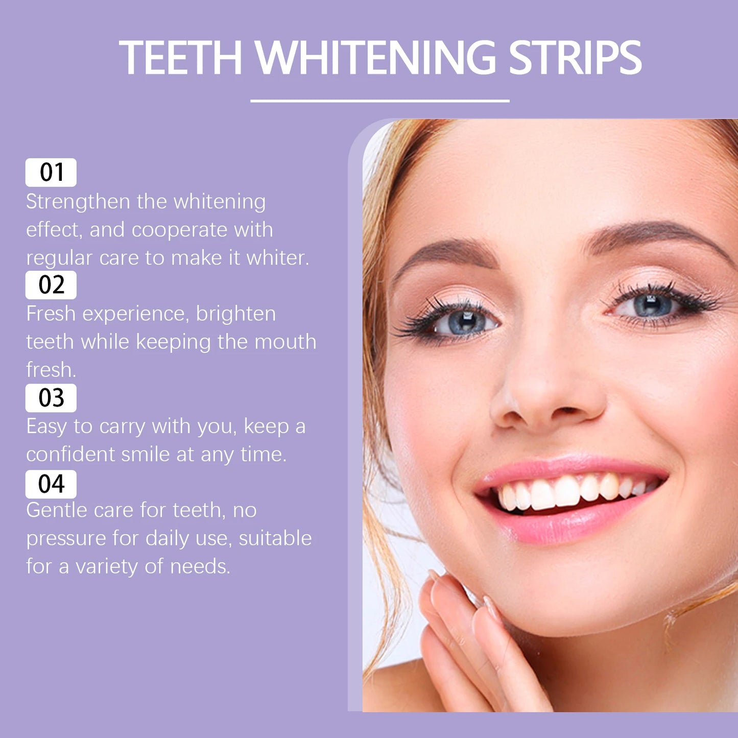 Teeth Whitening Strips — Peroxide-Free, Enamel Safe, 7-Day Bright Smile