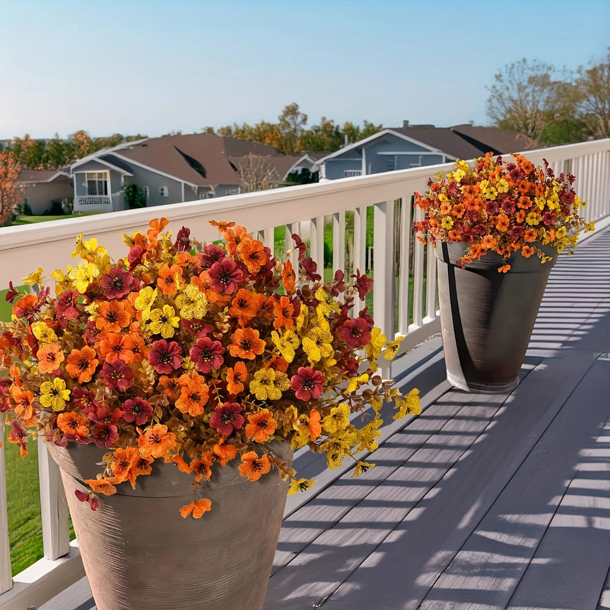 12 Pack UV Resistant Artificial Fall Flowers for Thanksgiving Halloween Home Decor